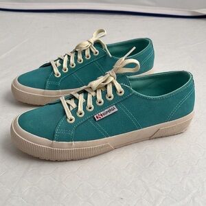 Superga Tiffany Blue turquoise suede low top sneakers